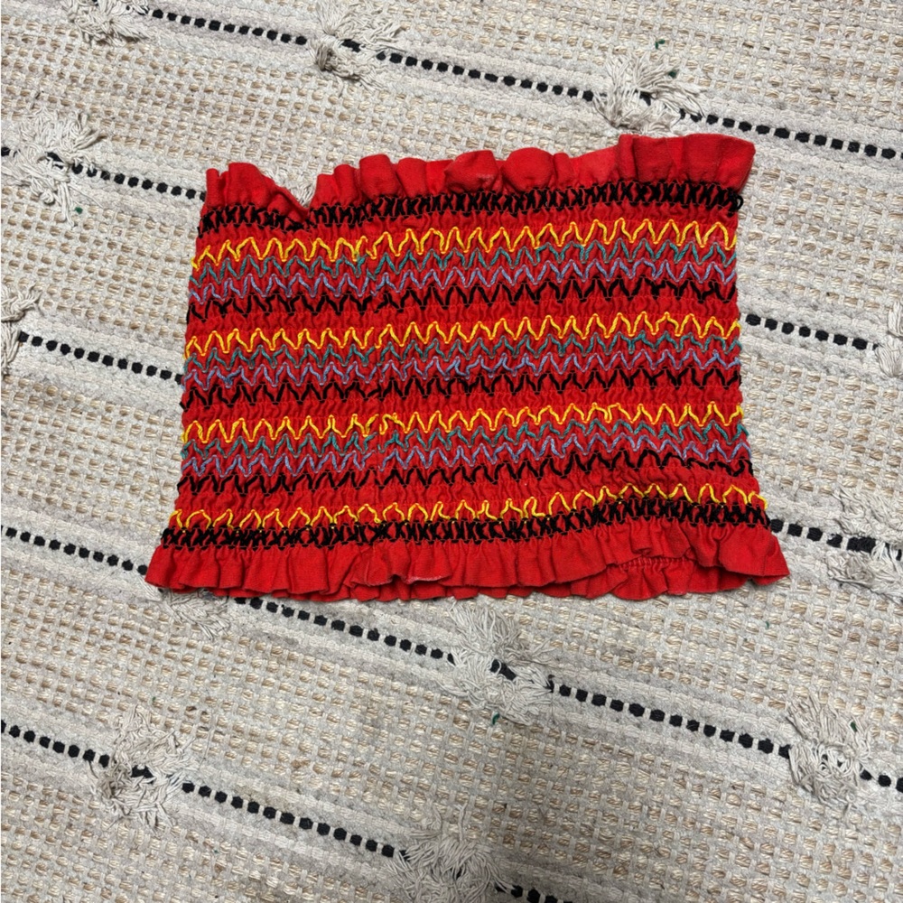 Red tube top